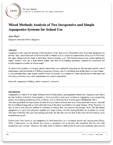 Mixed Methods Analysis of Two Inexpensive and Simple Aquaponics Systems for School Use