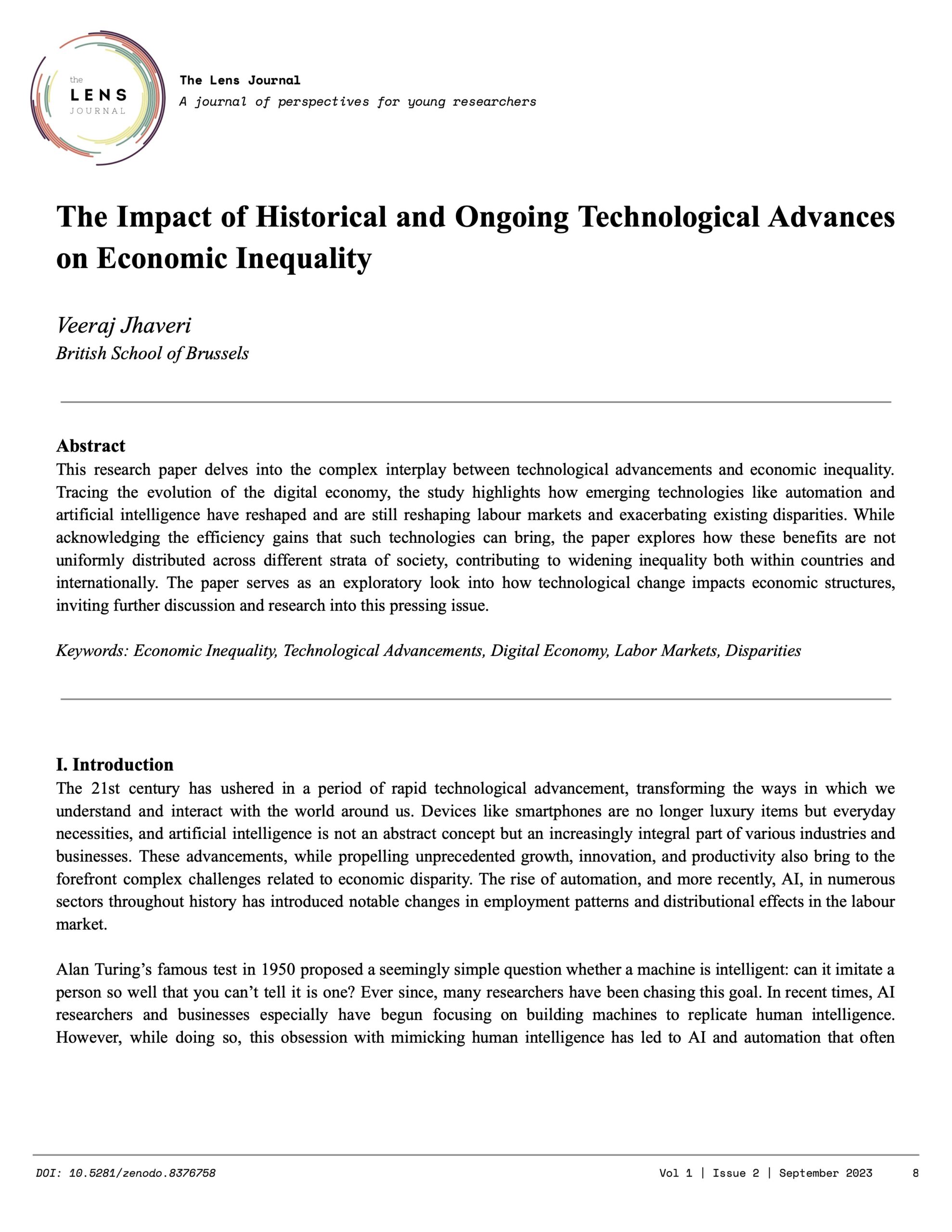 The Impact of Historical and Ongoing Technological Advances on Economic Inequality