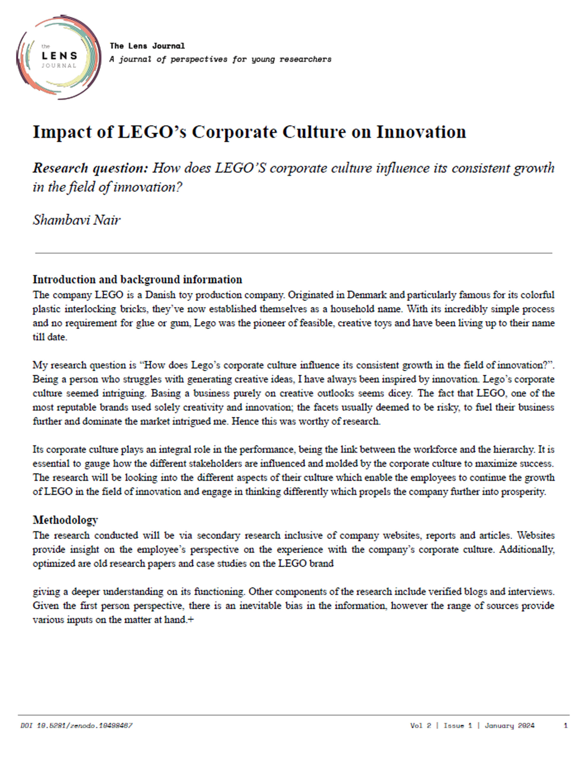 Impact of LEGO’s Corporate Culture on Innovation